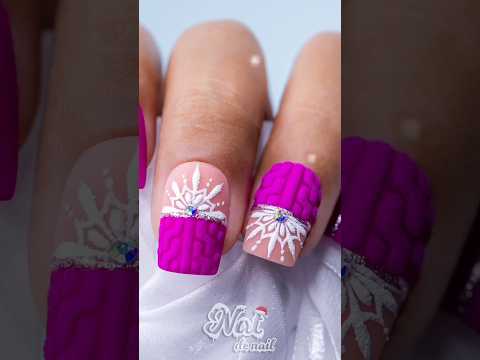 Pink Sweater Nail Art #shorts #natdenail #winternails #nailsart