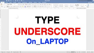 How To Type Underscore On Laptop ( Keyboard )