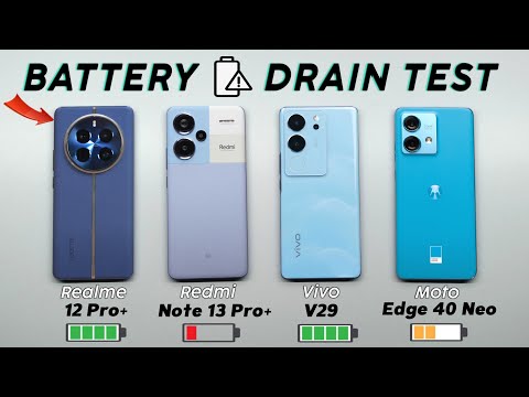 Realme 12 Pro Plus vs Redmi Note 13 Pro Plus vs Vivo V29 vs Moto Edge 40 Neo Battery Drain Test!