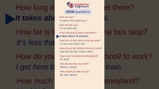 How Questions for beginners #howquestions #speakingpractice #englishforbeginners #simplesentences