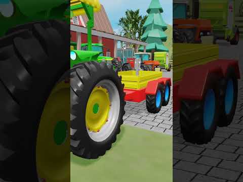 The Adventures of the Little Green Tractor on the Animated Farm and Work on the Apple Picking