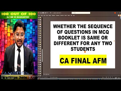 Is the Question Sequence in MCQ Booklets the Same or Different for two Student? CA Final AFM MCQ