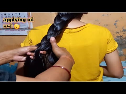 Longhair oiling by sister || hairplay by Sister