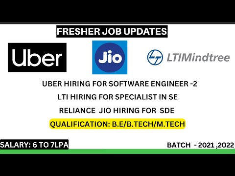 UBER,JIO,LTI | OFF CAMPUS DRIVE | 2021,2022 | B.E/B.TECH |