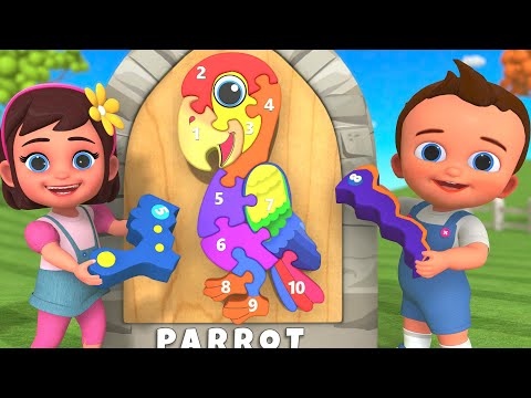 Learning Numbers for Children with Fun Play Wooden Parrot Puzzle Toy | Kids Learning Educational