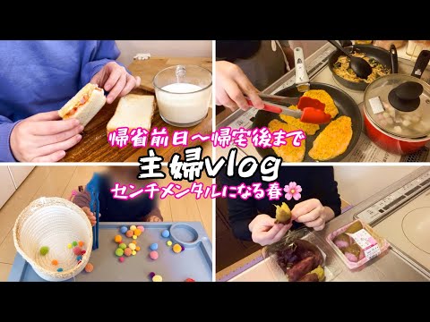 実家に帰省してちょっとセンチメンタルになった春vlog🌸 / １歳児とのあそび🚗 /