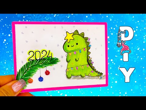 2024 - Год Дракона! DIY Новогодняя Открытка своими руками | Christmas card 2024 diy