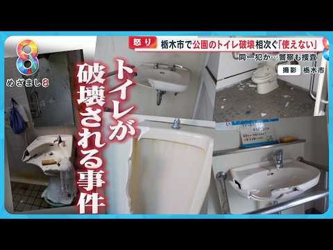 【怒り】栃木市で公園のトイレ破壊相次ぐ｢意味が分からない｣ 同一犯か？警察も捜査【めざまし8ニュース】