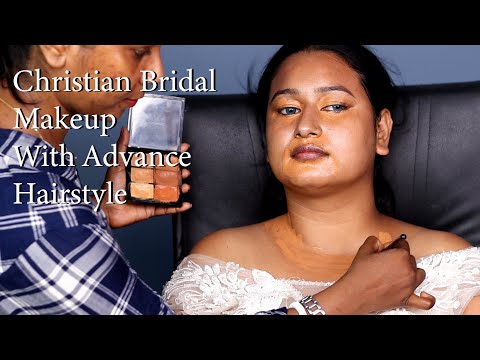 Wedding Makeup On Hooded Eye /Christian Bridal Makeup With Advance Hairstyle/Paarty Makeup