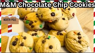 Festive M&M Chocolate Chip Cookies