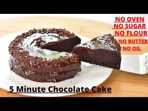 Sugar and Flour Free Chocolate Cake in 5 Minutes preparation