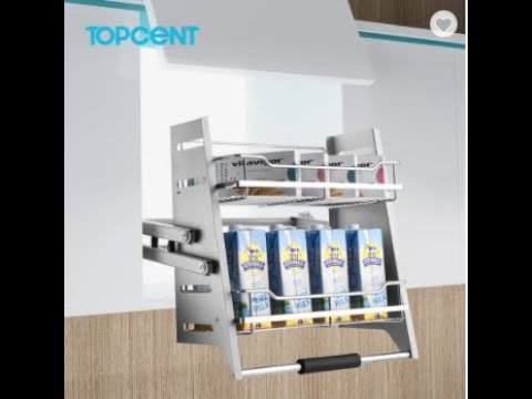 Topcent Pull Down Basket Cabinet Hardware Kitchen Lift Dish Rack