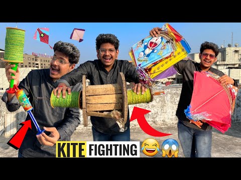 Desi Kite Fighting  🌪 Basant Uttrayan Patangbazi 🔥 Full Kite Cutting 2023 Monokite Manjha