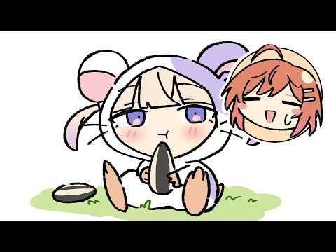 莉々華にハムスター扱いされるばんちょー【ホロライブ手描き切り抜き】