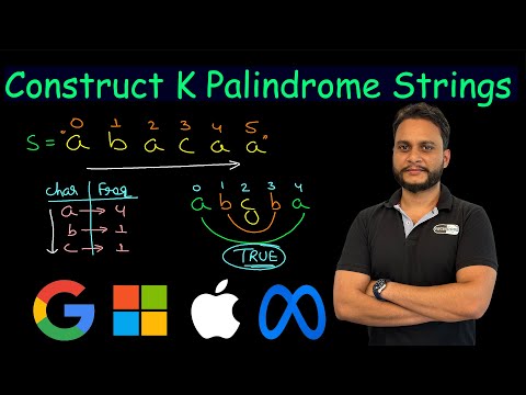 Construct K Palindrome Strings | Leetcode 1400