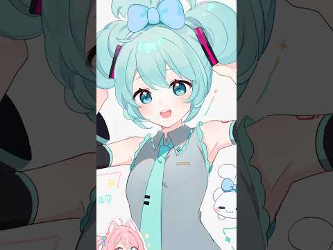 【初音ミク描いてみたY💚】二次創作ー！！みんなの好きなボカロ曲教えて！【柏木もも】#shorts  #vtuber #初音ミク #描いてみた #ボカロ #vocaloid