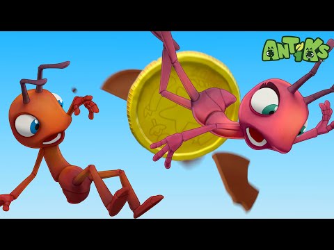 Rolling Home with a Chocolate Coin! | Antiks 🐜 | Funny Cartoons for Kids