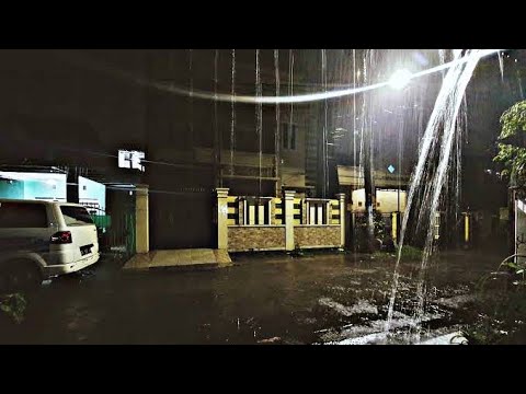 Heavy Rain in my village at night | quiet | Eliminate insomnia and fall asleep to the sound of rain