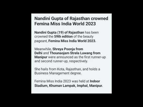 #miss india world 2023 #shortvedio #currentaffairs #gkfacts