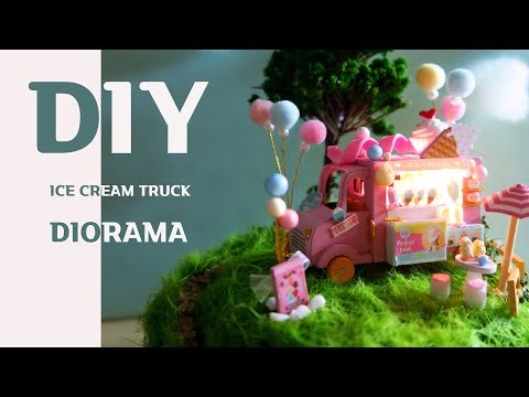 DIY Miniature Dollhouse Kit/ Ice Cream Truck / 아이스크림 트럭 /miniature mini rose 미니어처 미니로즈