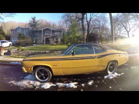 1973 Plymouth Duster: Start Up, Exhaust, In Depth Tour. (saabkyle04 style)