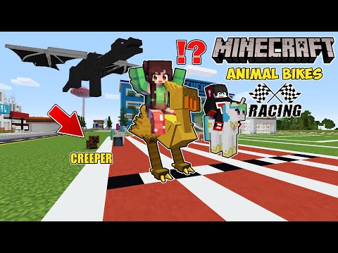 Animal Bikes Racing with Friend In Minecraft! | OMOCITY | 😍 ( Tagalog )