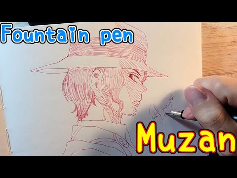 Drawing anime with fountain pen|Muzan |DemonSlayer |TenK Draws