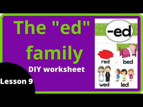 Lesson on - ED word family | बच्चों को पढ़ना कैसे सिखाएं - ed word family with activity sheet |