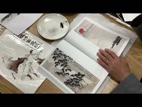 Study Qi Baishi waterfall painting masterpieces with Henry Li at Joslyn Center Alhambra