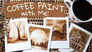 Painting with coffee || Basic Scenery Coffee Painting | jamiewave