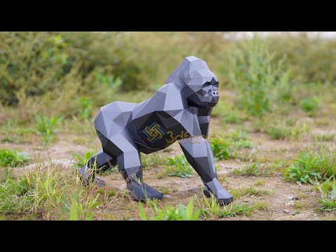 How to make Gorilla Papercraft Cricut paper crafts, Low poly papercraft, 3D Gorilla svg