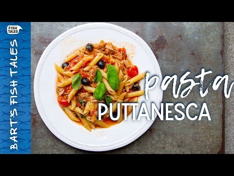 How To Make Pasta PUTTANESCA with TUNA | Bart van Olphen