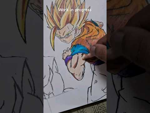 Gohan special drawing work In progress I'm very excited 😊 #anime #dtagonballsuper #animedrawing