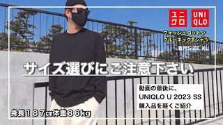 【UNIQLO】サイズ感大丈夫？ウォッシュコットンクルーネックTシャツ｜ XL