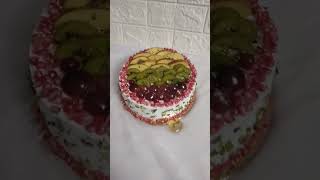 Rasmalai cake with fruit decoration.... #dessertcake  #birthdaycake #rasmalaicake #fruitcake