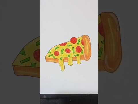 How to draw pizza 🍕 | Menggambar pizza #howtodraw #easydrawing #doodle