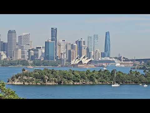 Sydney Zoo Australia, parrots performance and beautiful view of Opera House