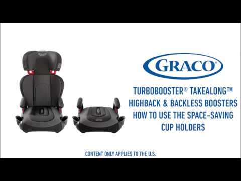 Graco® TurboBooster® TakeAlong™ Belt-Positioning Boosters - How to Use the Space-Saving Cup Holders