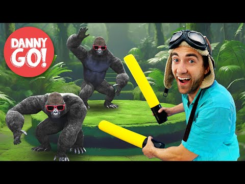 "Gorilla Smash!" Drum-Along Dance 🦍🥁 Brain Break | Danny Go! Songs for Kids