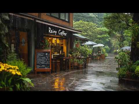 The Best Rain Sounds to Heal the Mind and Relax - Rain Scene at a Beautiful Café on the Street