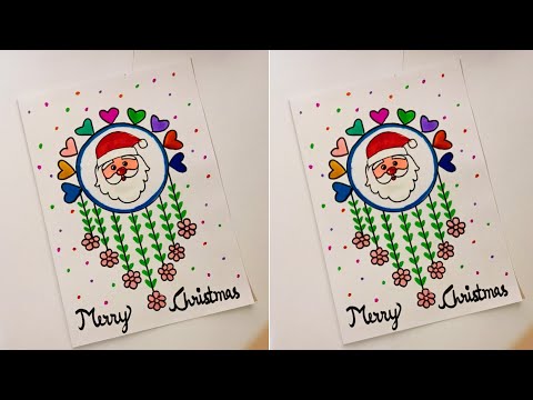 Handmade Christmas greeting card| Christmas Card Making easy| Diy Merry Christmas card| Santa Card