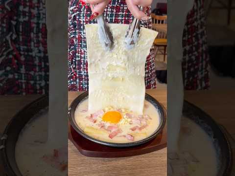 【超極太】１枚麺のカルボナーラ Longest carbonara! A Single noodle's pasta! THE ATTACHMENT 渋谷グルメ