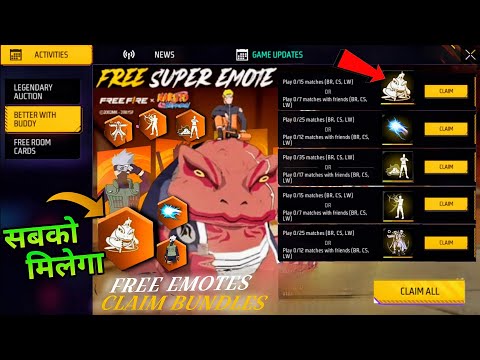 FF Max 🔥 NARUTO 2025 🥳 Free Rewards | Event Free Fire Bundle Emotes | FF Max New Event Update Today