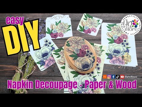 Handmade Writing Journal Ephemeras | Napkin Decoupage Technique | Step-by-Step Tutorial