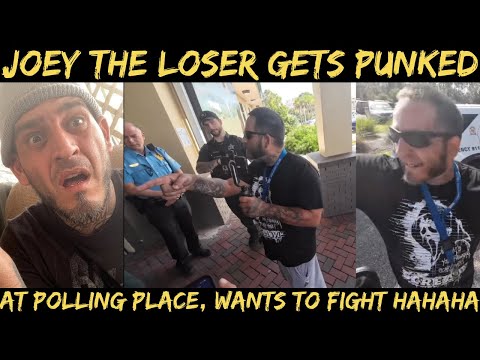 Joey The Loser Gets Punked at the Polls, Throws a Fit & Challenges Voter To A Fight! 😂 HAHAHA