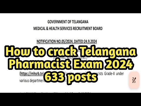 how to crack Telangana pharmacist exam 2024#governmentexampreparation