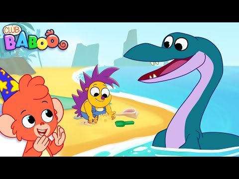 Club Baboo Elasmosaurus Playing Volleyball at the Beach | LONG 1 HOUR VIDEO | Learn Dinosaur Names