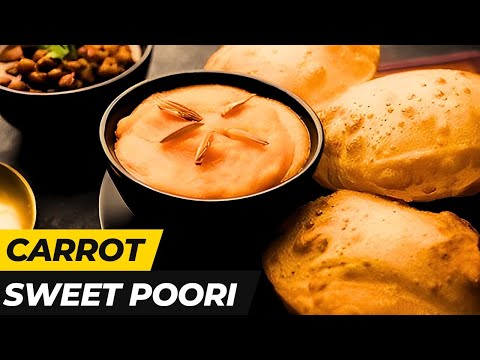 CARROT SWEEET POORI : FOR KIDS | Mallika Badrinath Recipes | Indian Style Dish