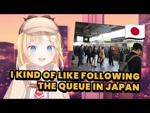 Amelia's cute way of feeling connected to society while visiting Japan