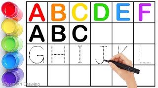 Learn alphabet, Easy and Fun uppercase ABCD writing for preschool toddlers, A to Z, ABC song